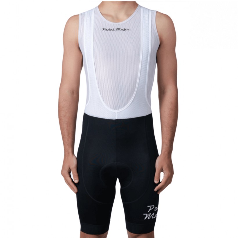 Mafia Mens Core Black White Logo Pedal Bib Shorts
