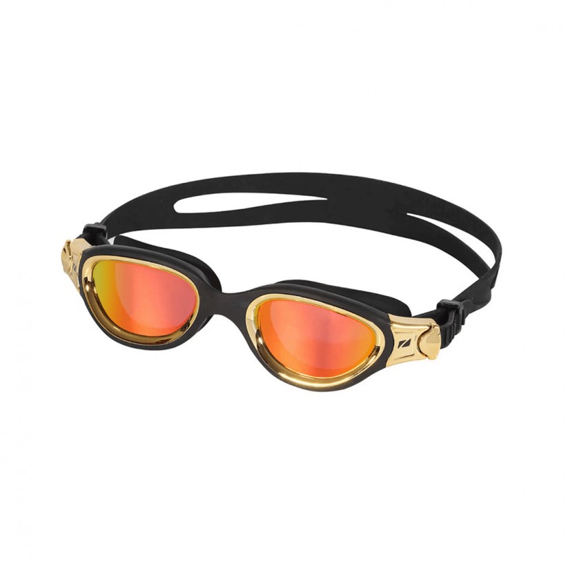 Zone3 Venator-X Swimming Goggles Black Gold with Orange Mirrored Lenses