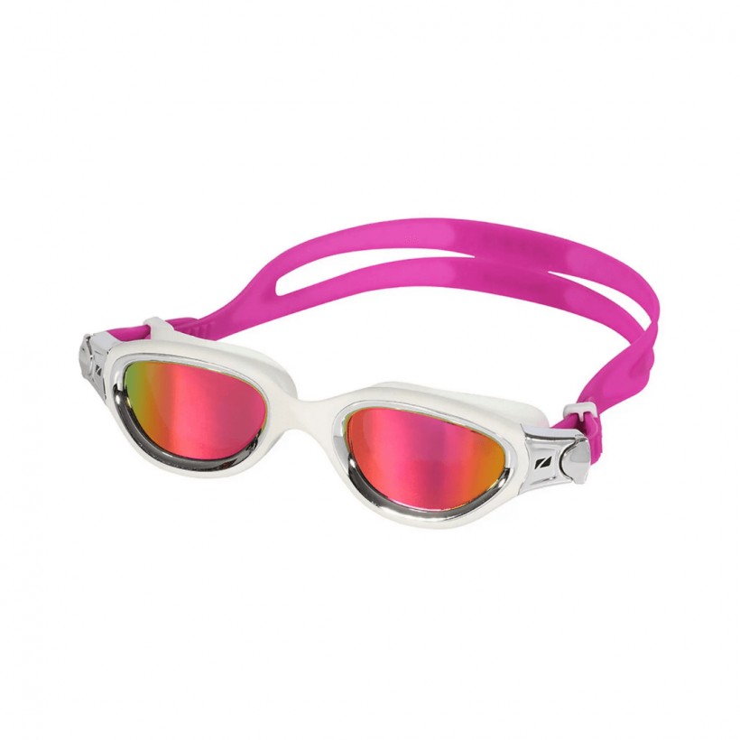 Zone3 Venator-X Swim Goggles White Silver with Pink Mirrored Lenses