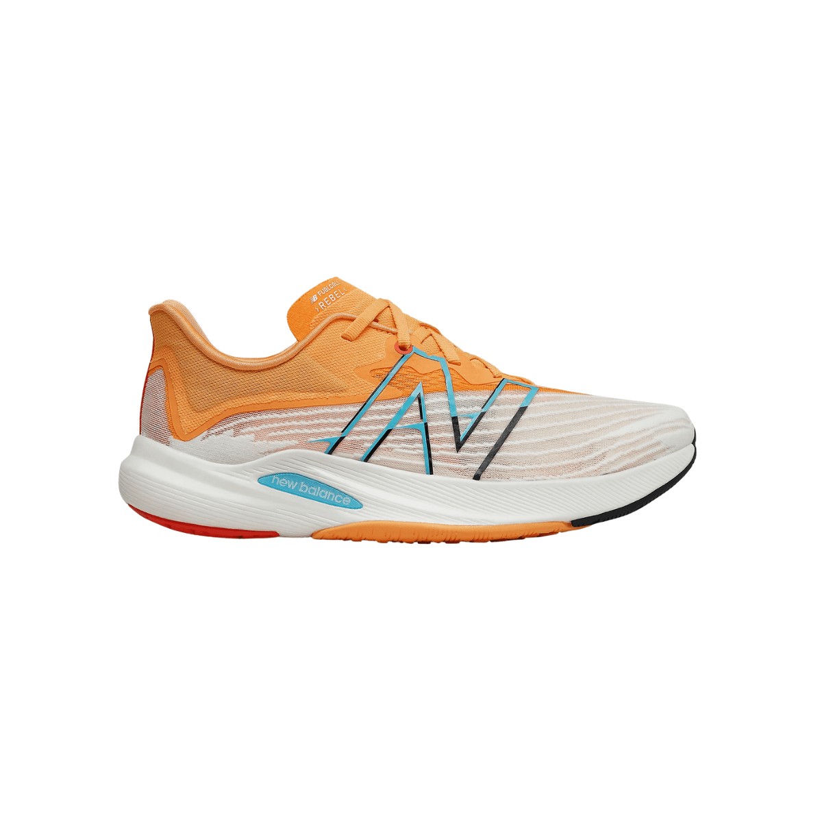 Chaussures New Balance FuelCell Rebel v2 Orange Beige Bleu SS21, Taille 42,5 - EUR