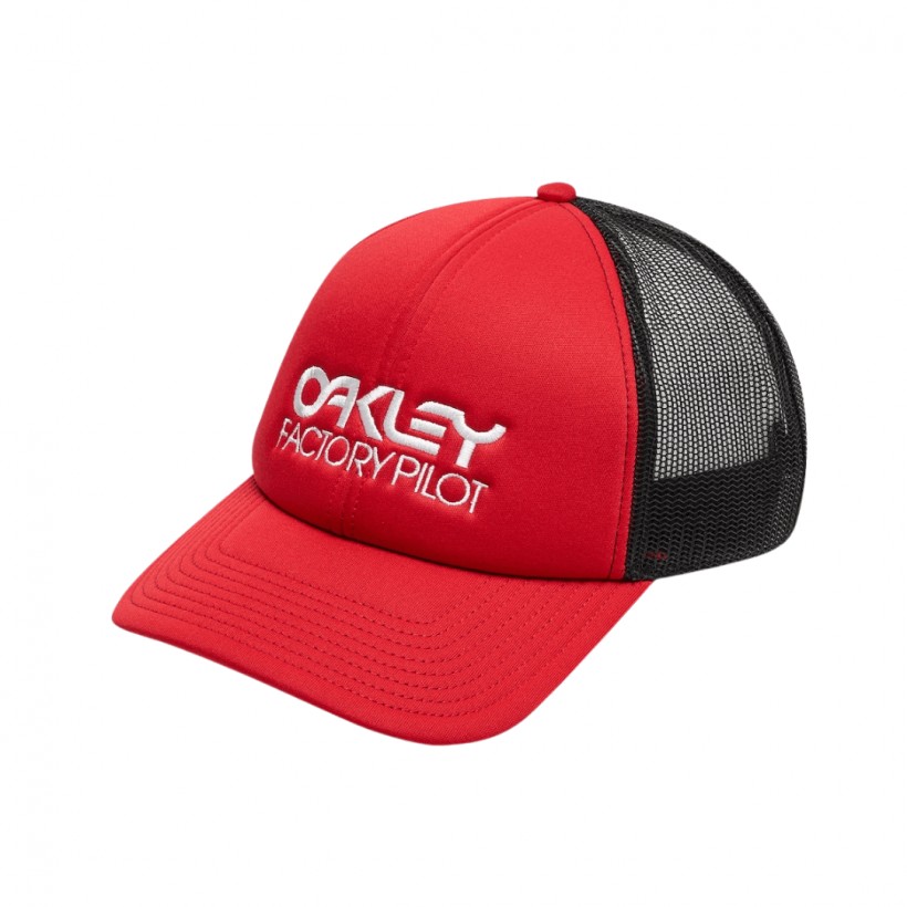 Chapéu de caminhoneiro de piloto de fábrica Oakley Boné vermelho