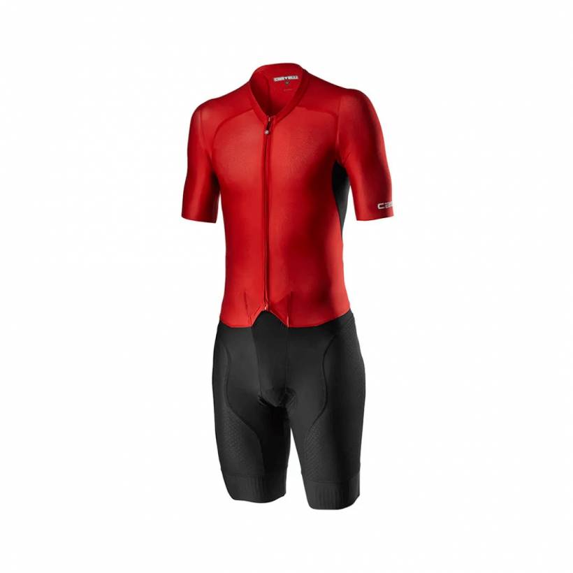 Castelli Krótkie Spodenki Sanremo 4.1 Rosso Corsa Czerwony Czarny Pełny Kombinezon