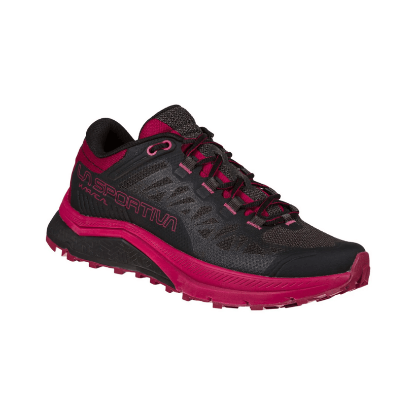 Damen-Laufschuhe La Sportiva Karacal Schwarz/Bordeaux SS21