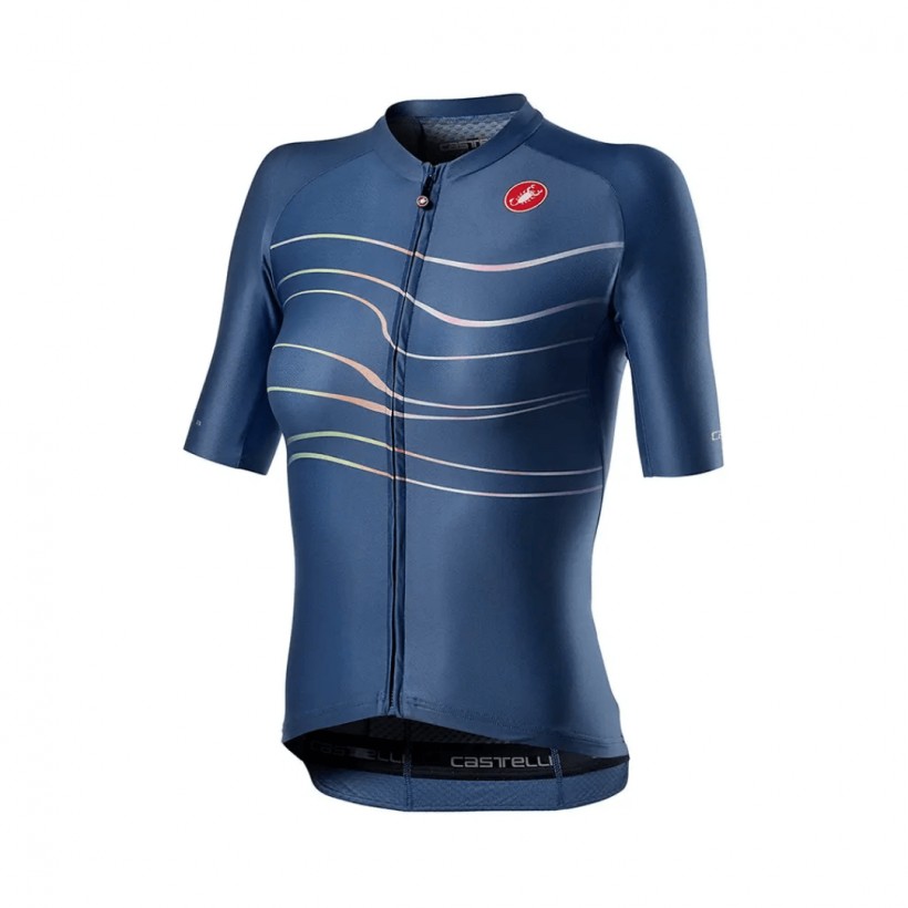 Castelli Aero Pro W Rosso Corsa Short Sleeve Blue Woman Jersey