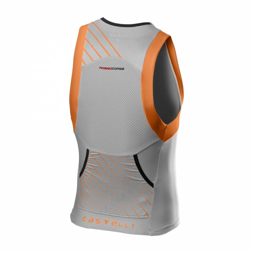 Castelli Free Tri Top Gris Orange Vif