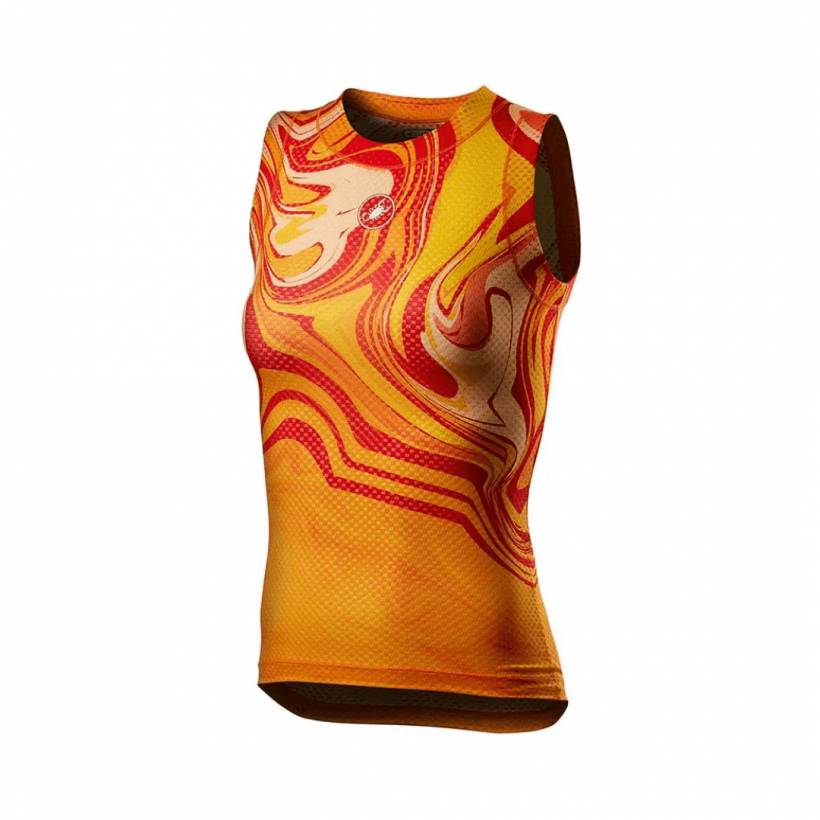 Castelli Pro Mesh Sleeveless Base Layer Orange Yellow Red Woman