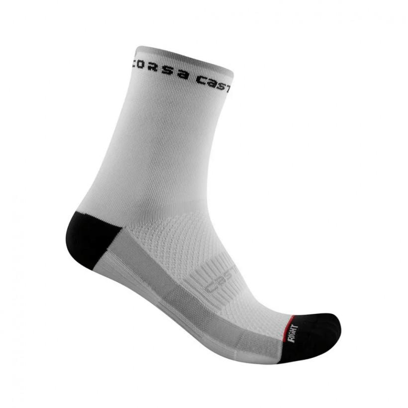 Castelli Rosso Corsa 11 Socken Weiß Schwarz Damen
