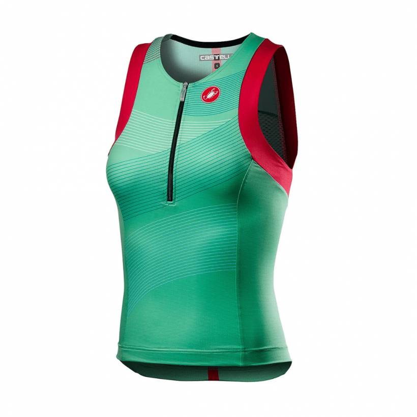 Castelli T-shirt damski Free Tri zielony czerwony