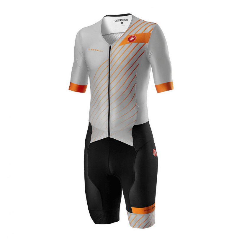 Free Castelli San Remo 2 Integral Trisuit Gray Black Bright Orange