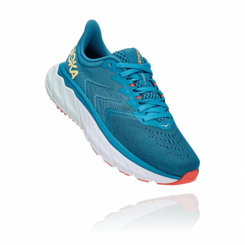 Hoka One One Arahi 5 Blu Bianco Arancio SS21 Scarpe da Donna
