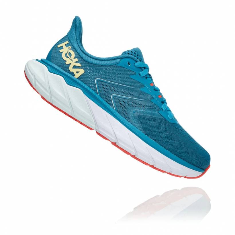 Hoka One One Arahi 5 Blue White Orange SS21 Women's Running Shoes