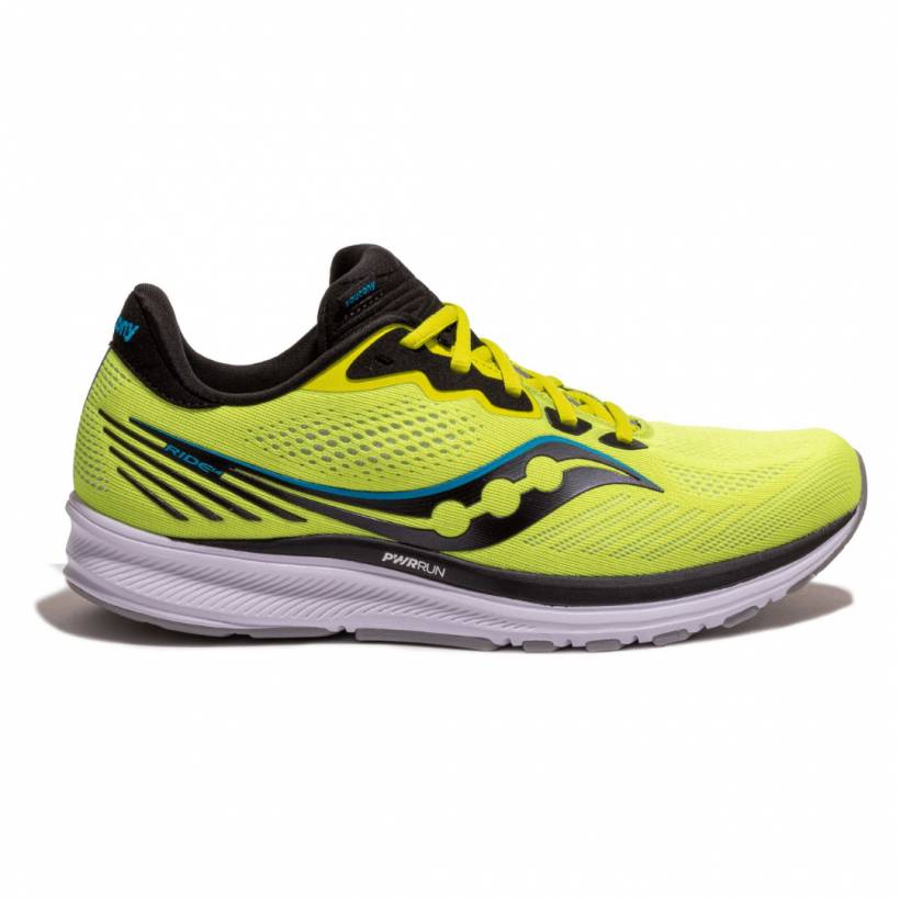 Chaussures Saucony Ride 14 Jaune Noir SS21