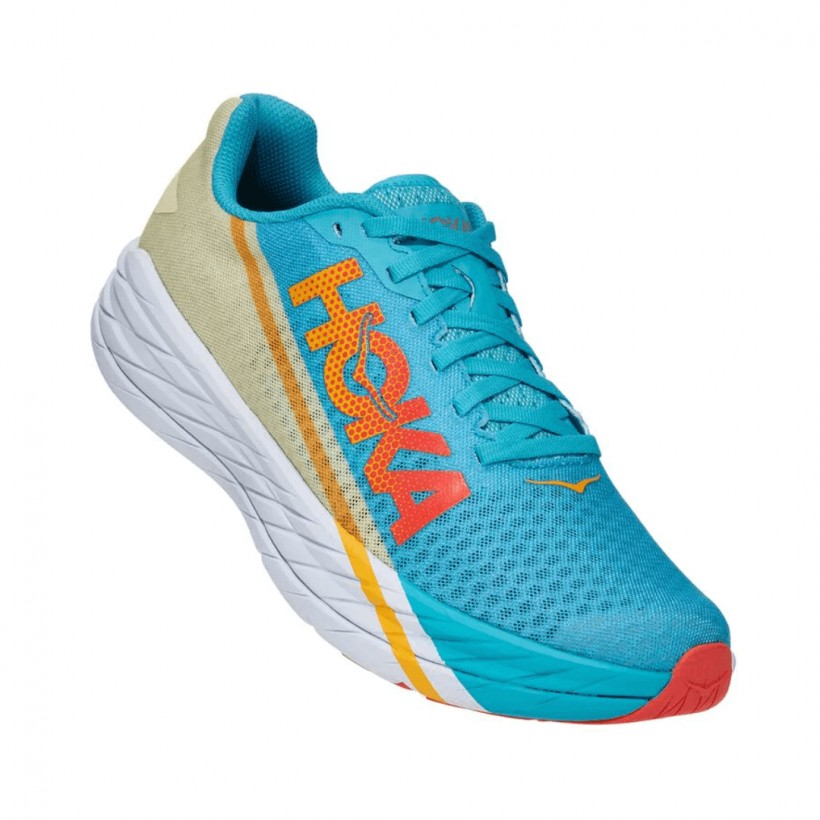 Hoka One One Rocket X Shoes Blue Light Green SS21 Unisex