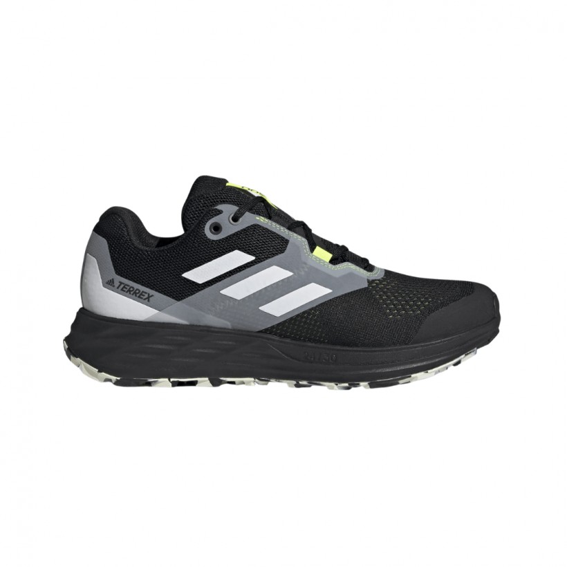 Adidas Terrex Two Flow Running Shoes Black White Gray