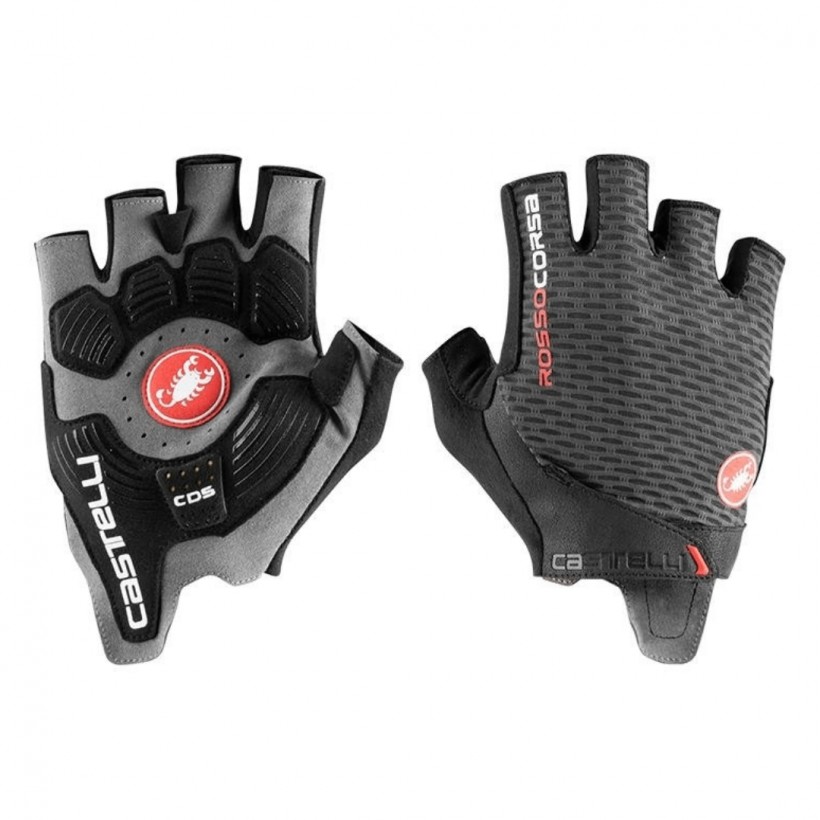 Gants Castelli Rosso Corsa Pro V Gris Foncé