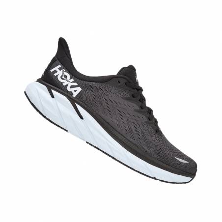 Scarpa Hoka One One Clifton 8 Larghezza speciale Bianco Nero