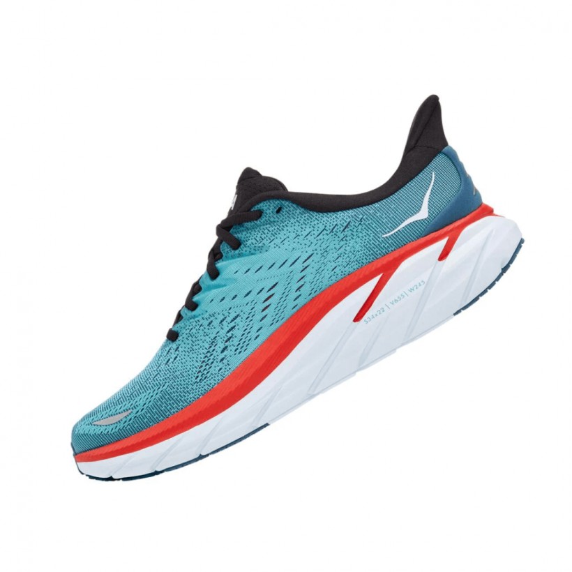 Hoka One One Clifton 8 Turquoise Red AW21 Shoes