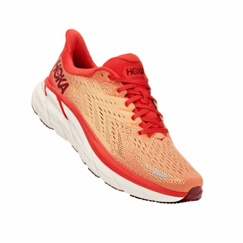 Hoka One One Clifton 8 Shoes Orange Red AW21