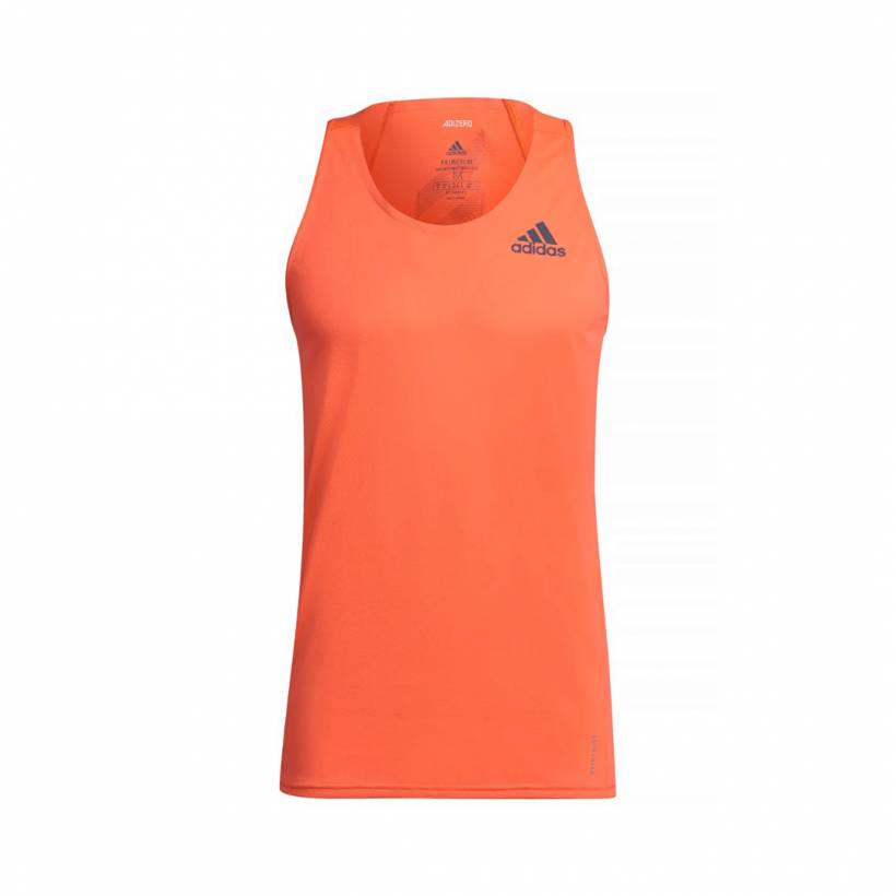 T-shirt arancione senza maniche Adidas Adizero
