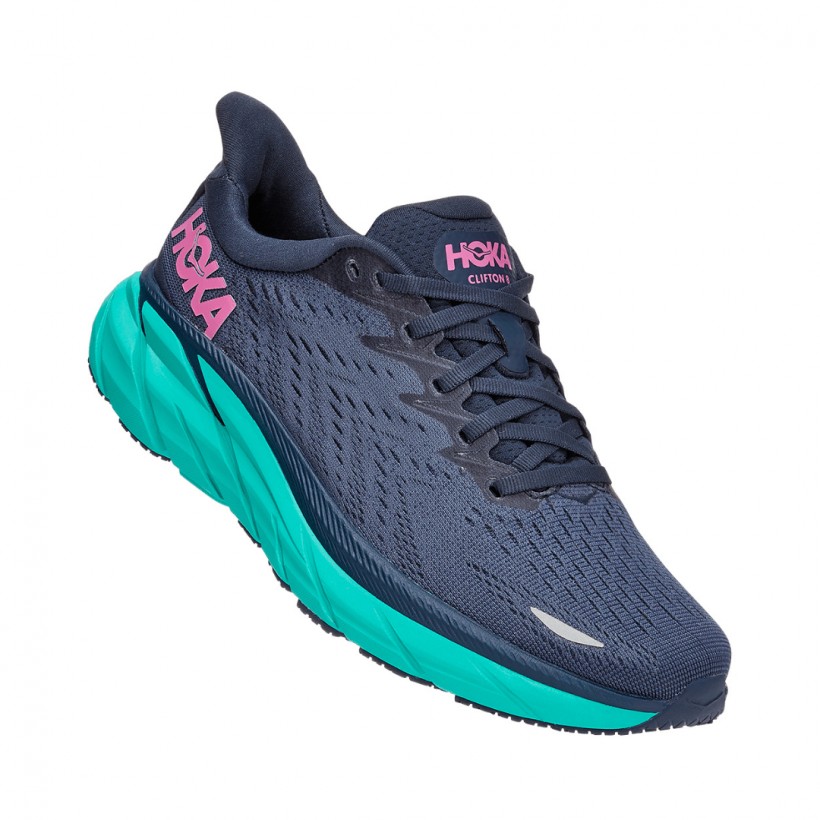 Hoka One One Clifton 8 Shoes Dark blue Sky blue AW21 Woman