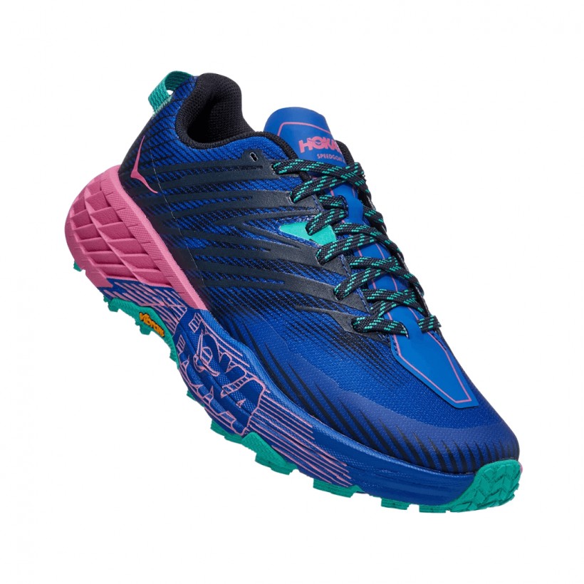 Zapatillas Hoka One One Speedgoat 4 Azul Rosa AW21 Mujer