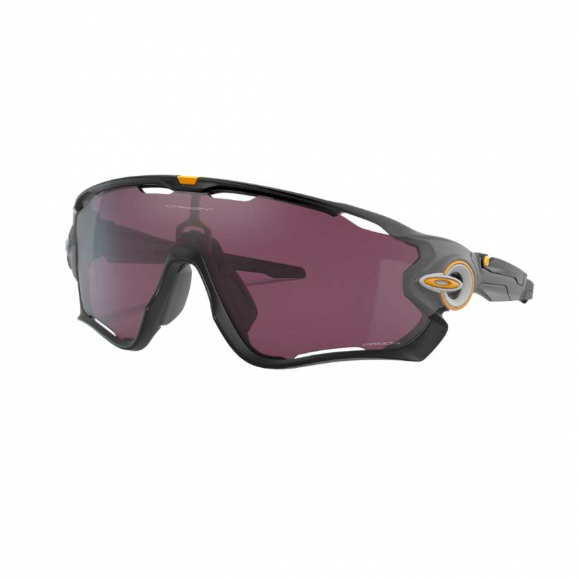 Gogle Oakley Jawbreaker Matte Black Ciemnoszare Prizm Road Czarne soczewki