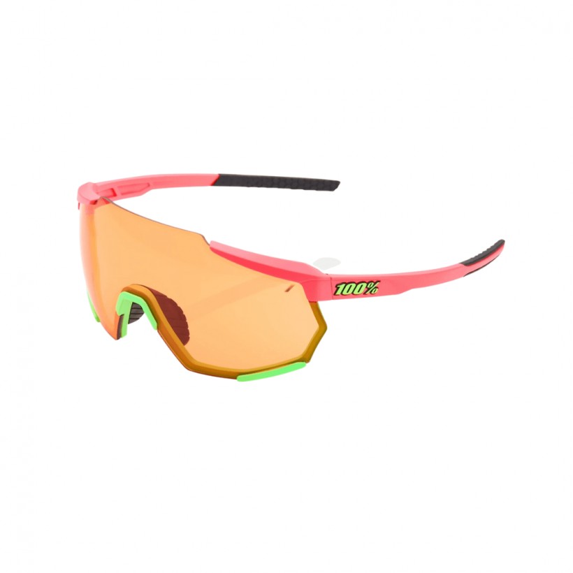 100% Racetrap Goggles - Matte Washed Out Neon Pink - Persimmon Lenses