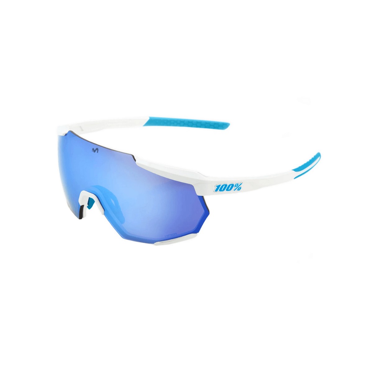 Image of 100% Racetrap-Brille - Movistar Team White HiPER® Blue Multilayer - Spiegelgläser