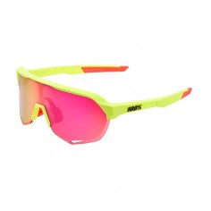 100% S2 Glasses - Matte Washed Out Neon Yellow - Mirror Lenses