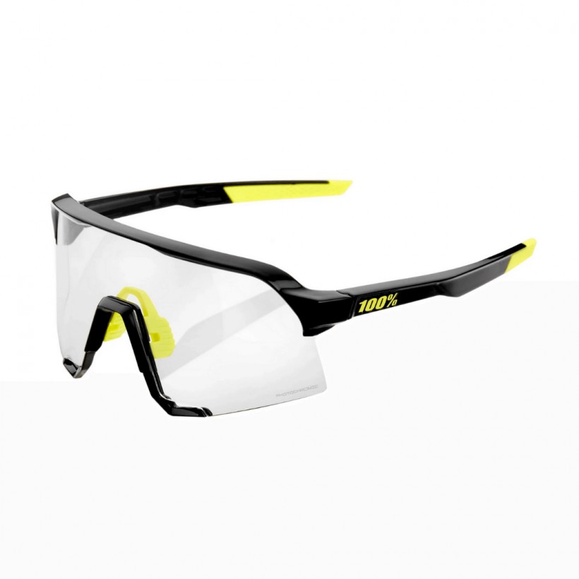 100% S3 Glasses - Gloss Black - Photochromic Lenses