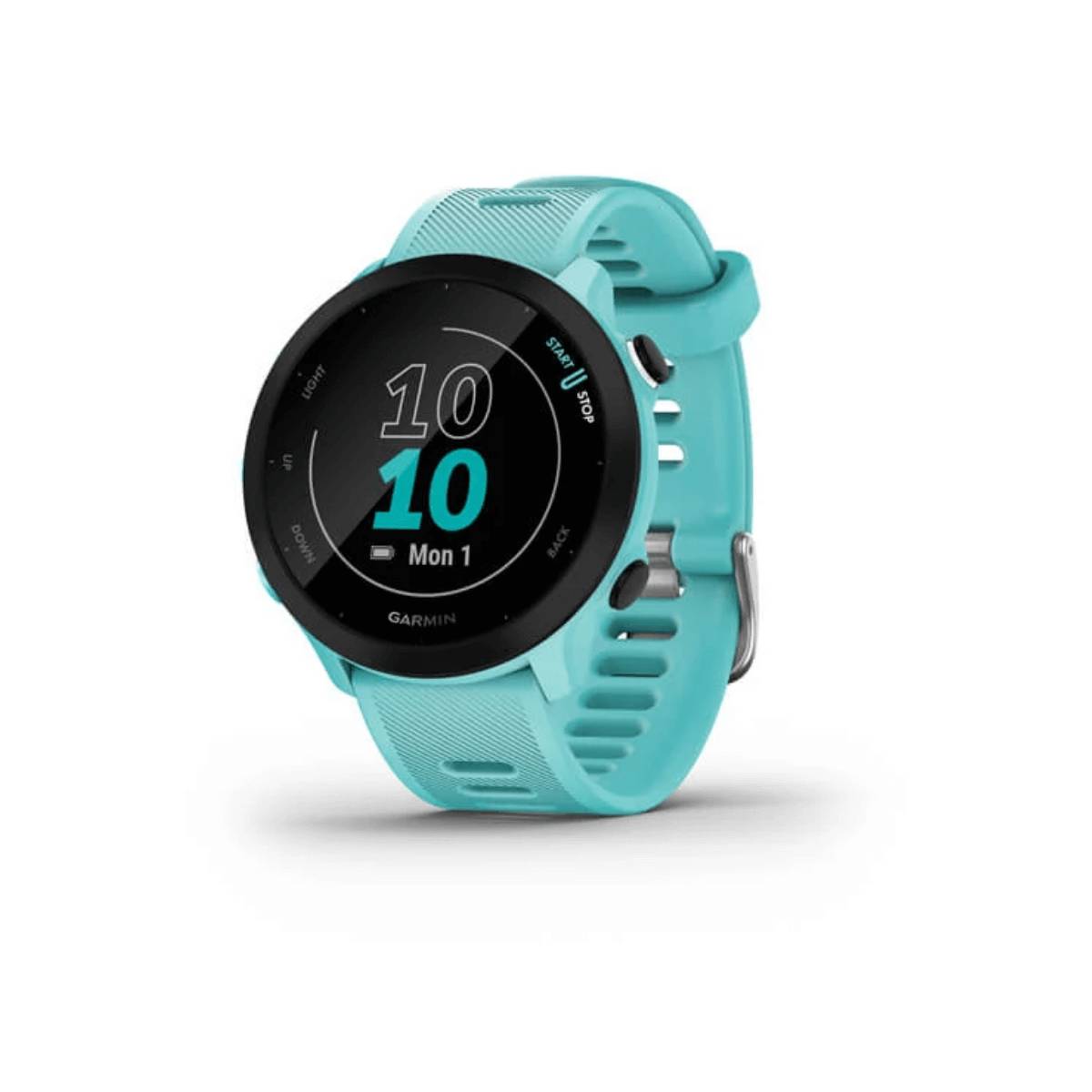 und ein günstig Kaufen-Garmin Forerunner 55 Türkis. Garmin Forerunner 55 Türkis <![CDATA[Garmin Forerunner 55 Türkis Diese intuitive GPS-Smartwatch ist so konzipiert, dass jeder, unabhängig von seinem Können, seine Statistiken verfolgen und seine Trainingsziele err