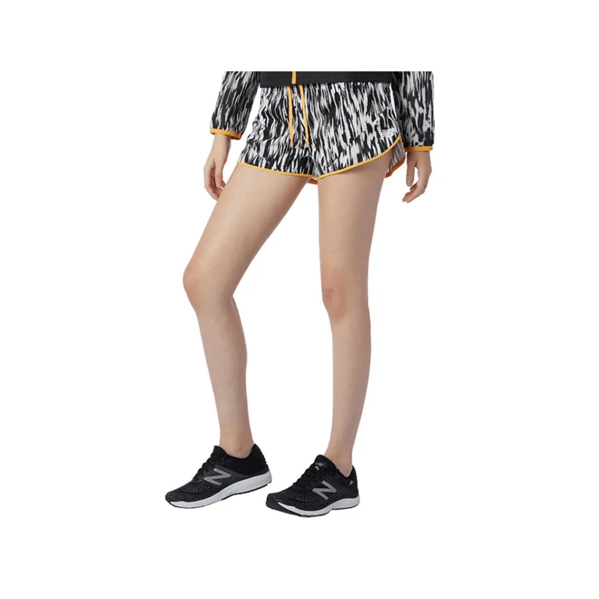 New Balance Printed Fast Flight Split Shorts White Black Women, Size XS