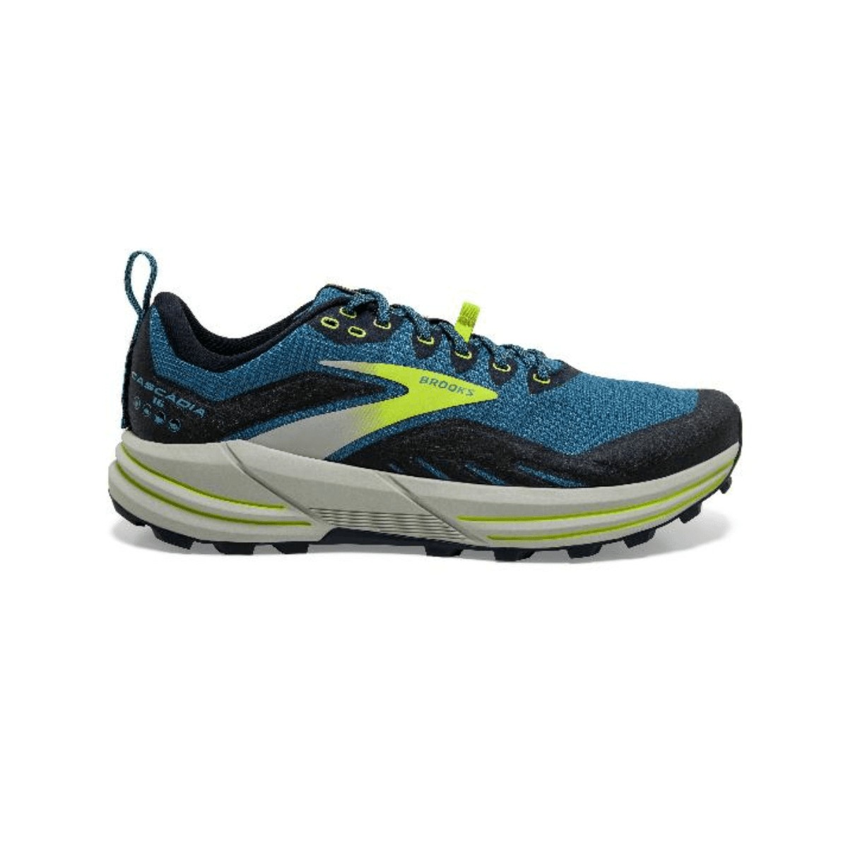 Brooks Cascadia 16 negro-azul-verde: zapatillas de trail para hombre