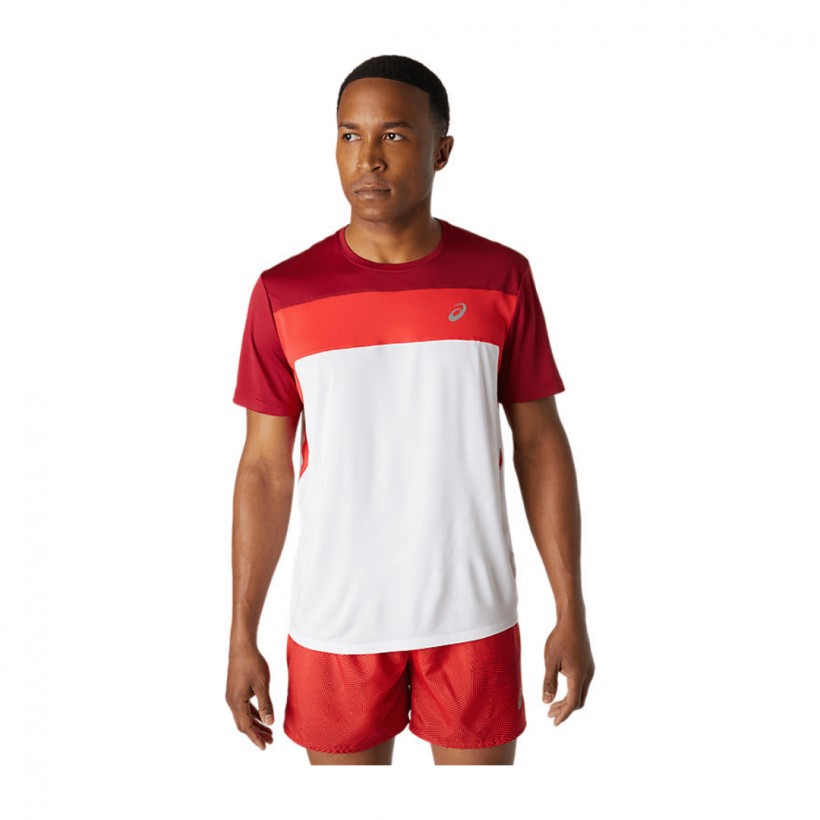 Asics Race SS Short Sleeve T-Shirt Garnet Red White AW21
