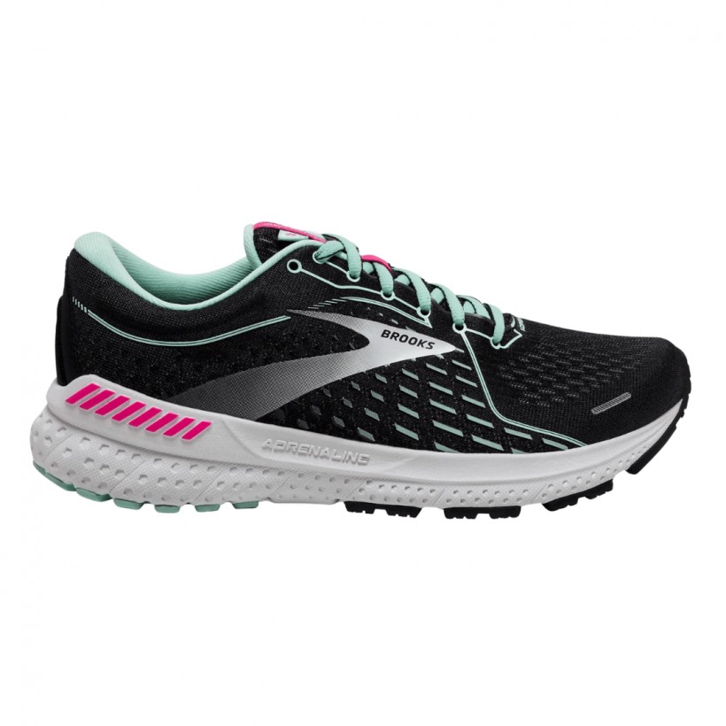Zapatillas Brooks Adrenaline GTS 21 Negro Rosa Azul AW21 Mujer