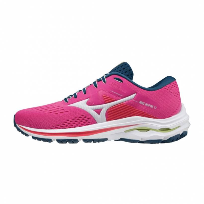 Chaussures Mizuno Wave Inspire 17 Rose Blanc Femmes