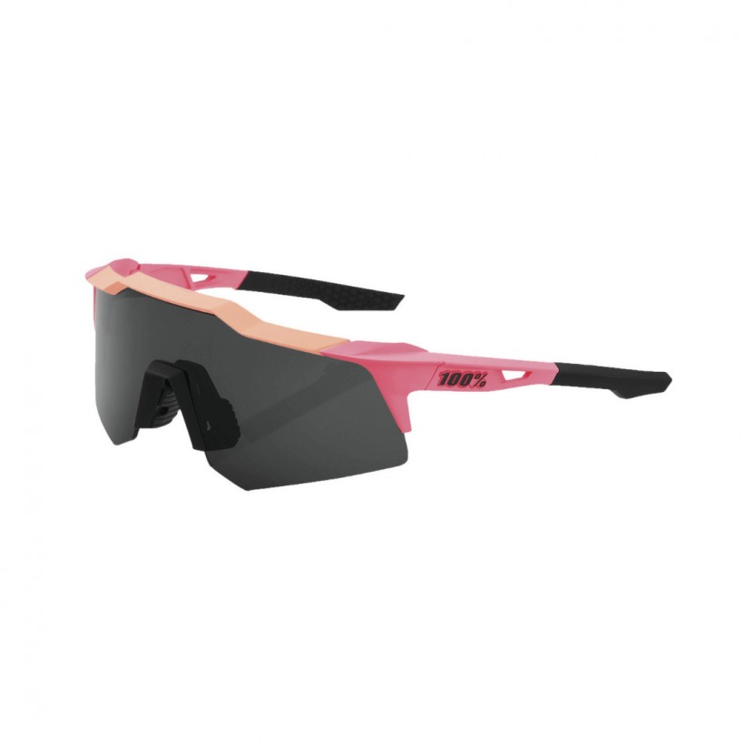 Glasses 100% Speedcraft XS Matte Pink Fluorescent Smoked Lenses