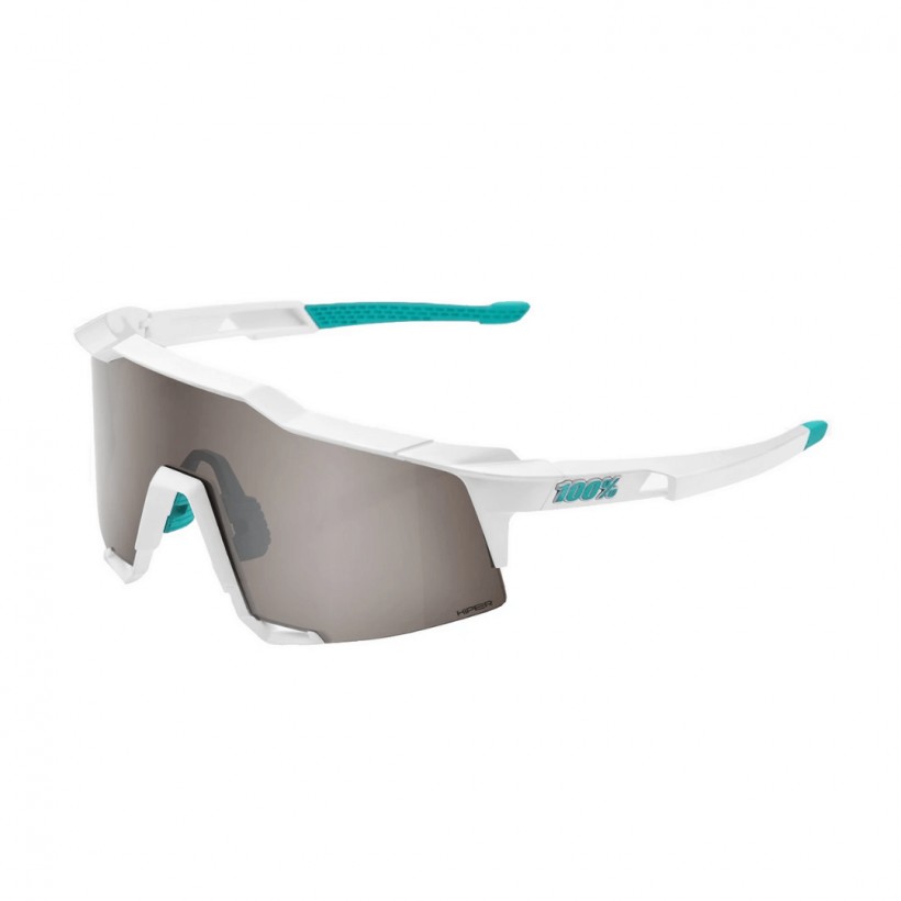 Óculos de proteção 100% Speedcraft Bora Hans Grohe Team White HiPER Silver Lentes