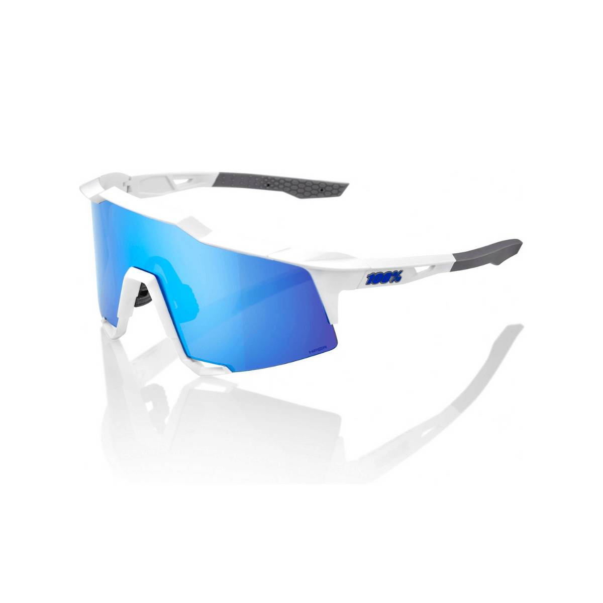 Image of Brille 100% Speedcraft XS Mattweiß HiPER Blaue Gläser