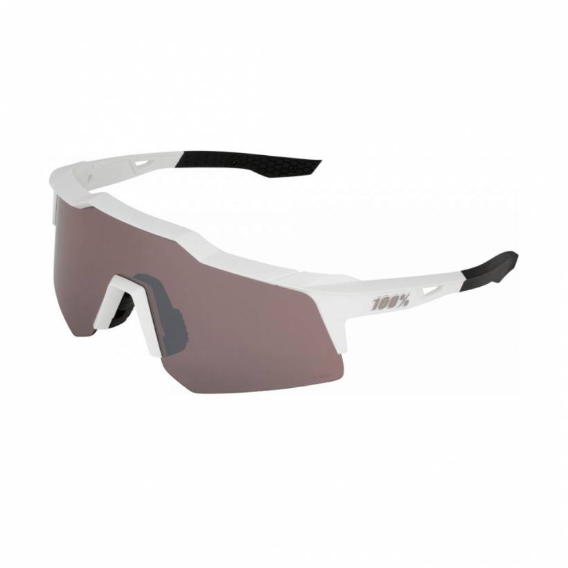 Óculos Lentes 100% Speedcraft XS Branco Mate de Alta Prata