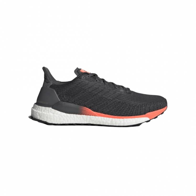 Tênis de corrida masculino Adidas Solar Boost 19 cinza preto coral PV20