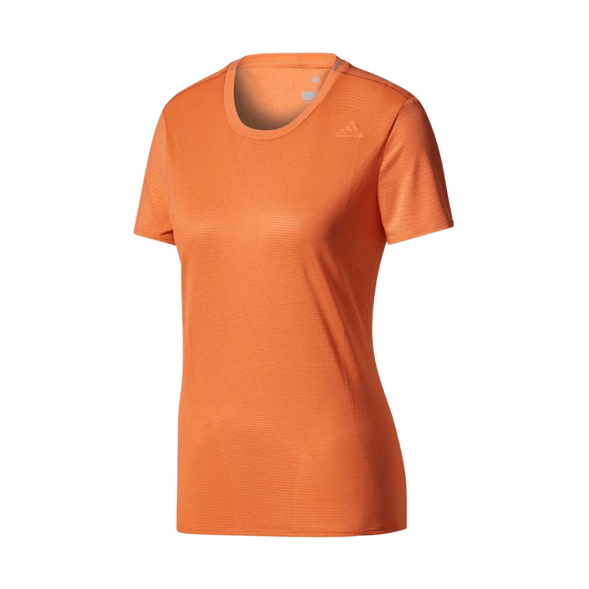 Camiseta feminina Adidas Supernova na cor coral, Tamanho XS.