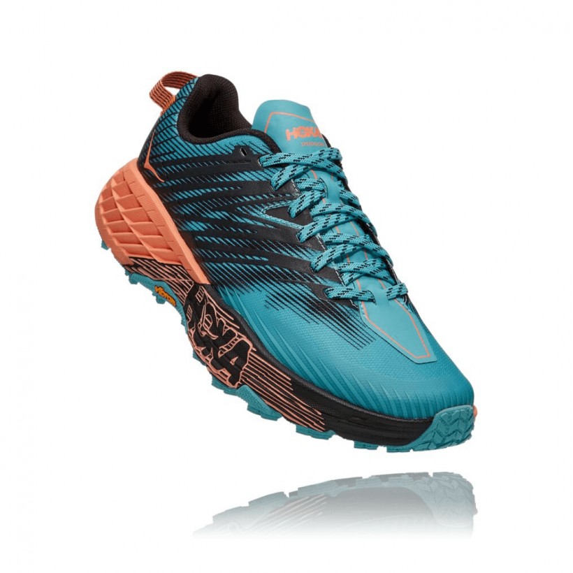 Chaussures Hoka One One Speedgoat 4 Corail Bleu AW21 Femme