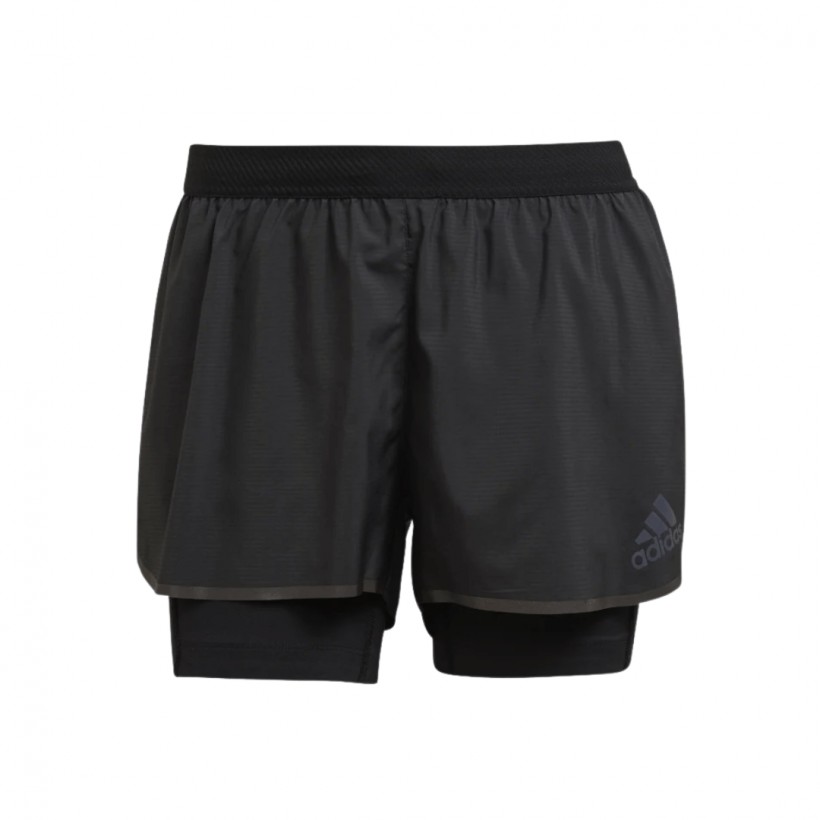 Short Adidas Adizero 2 En 1 Noir Femme