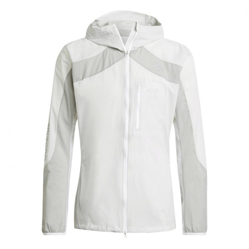 Adidas Adizero Marathon Jacket White Gray