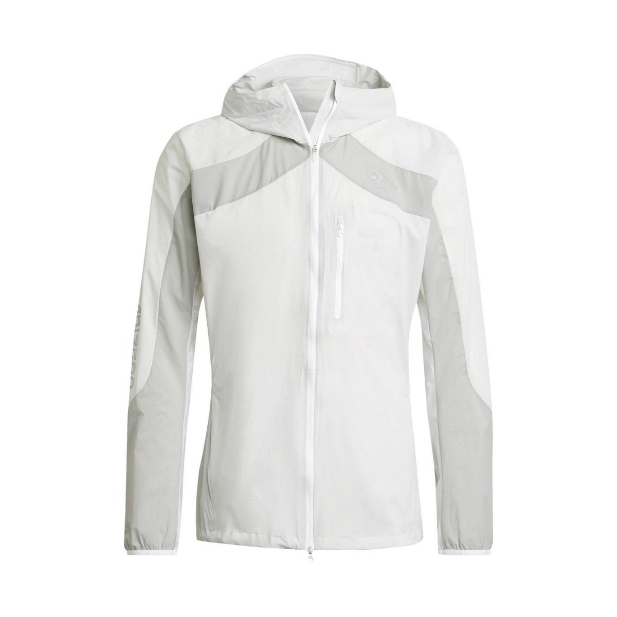 Adidas Adizero Marathon Jacket White Gray, Size M