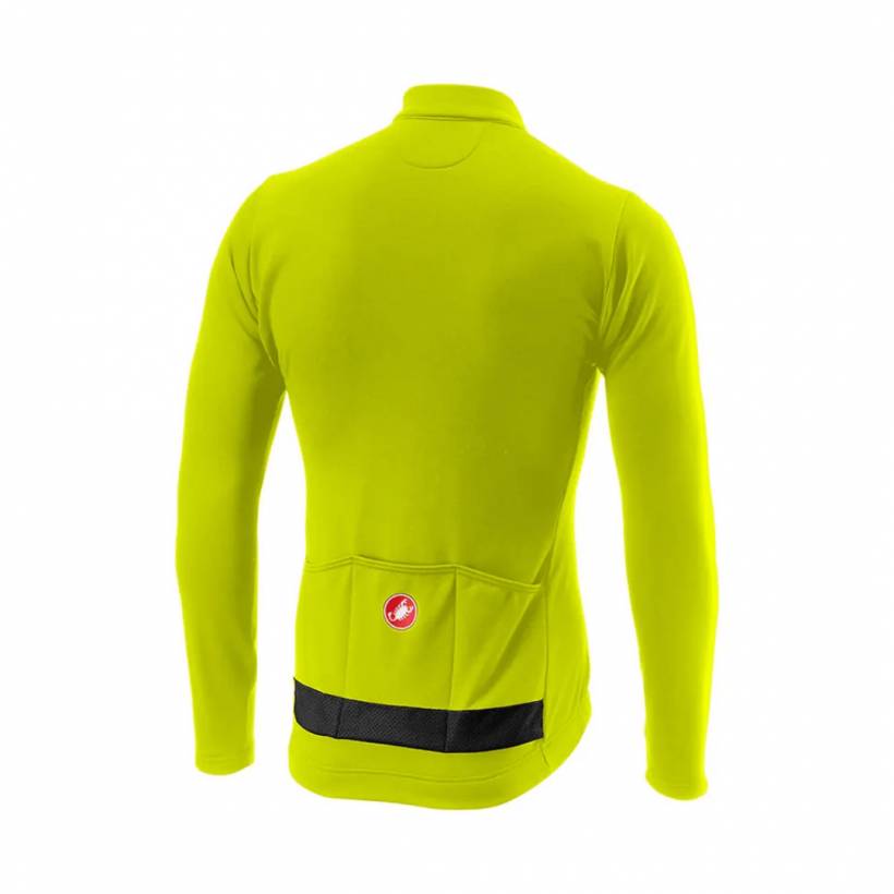 Castelli Puro 3 FZ Long Sleeve Jersey Yellow Flou
