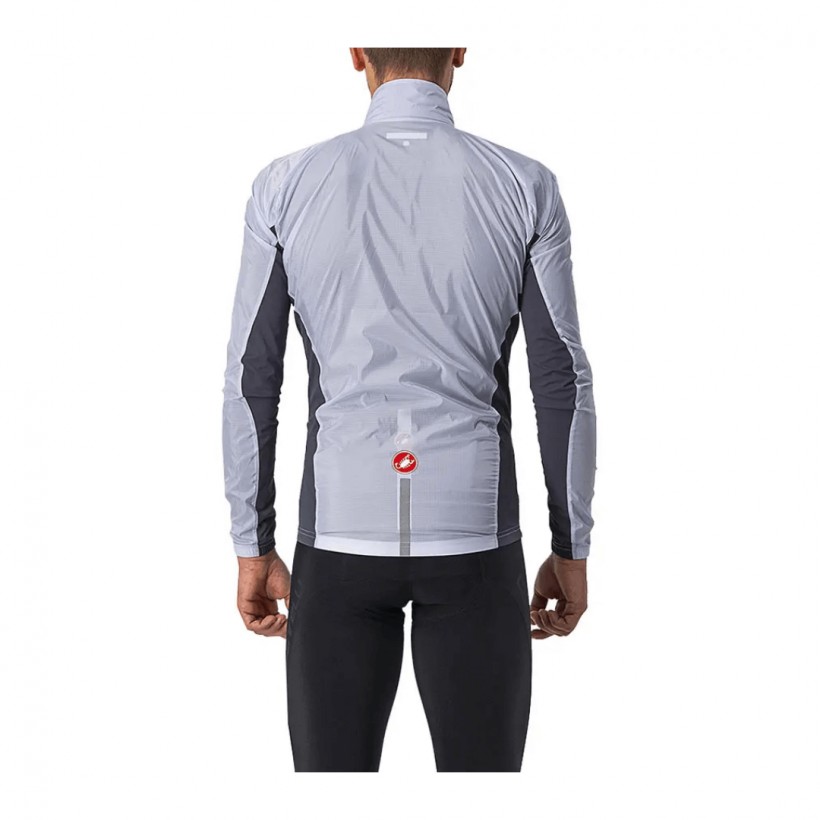 Jaqueta corta-vento Castelli Squadra Stretch cinza prata