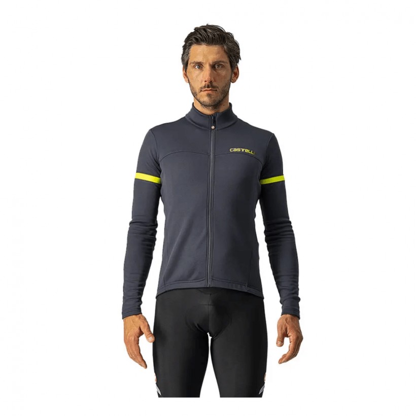 Castelli Fondo 2 FZ Long Sleeve Dark Gray Jersey