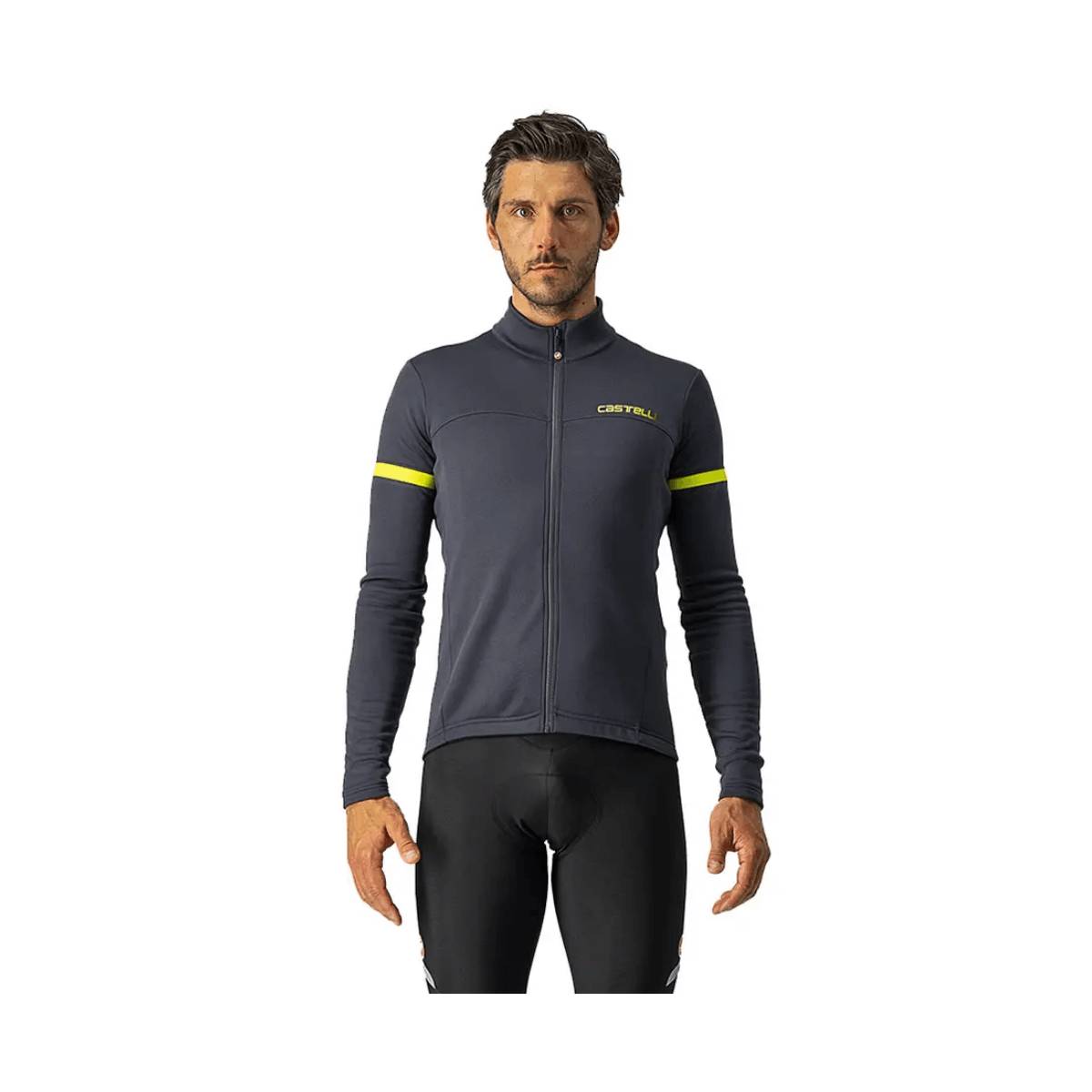 Maillot Castelli Fondo 2 FZ Manga Larga Gris Oscuro, Talla XL